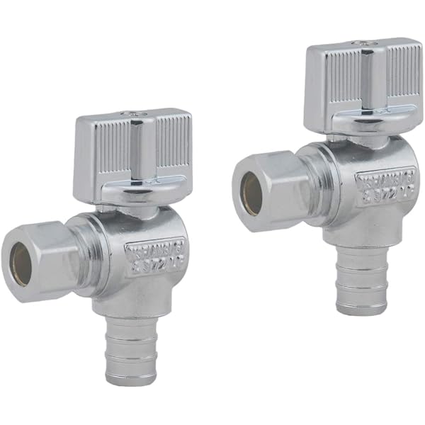 1/4 Turn Press Straight Stop Valve – 1/2" Press X 3/8" OD Comp, Chrome Plated Brass, Heavy Duty, Compatible With ProPress