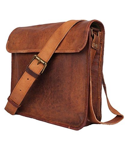 Anshika International 100% Genuine Leather messenger bag/Office bag/Laptop bag (Light brown) RS.1249 (69.00% Off) - Amazon