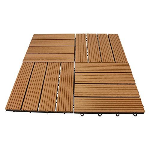 TOP MULTI WPC Holz Fliese 30x30cm, 1 m² (11 Fliesen)light-brown versandkostenfrei (D) - 4