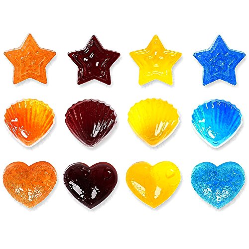 Silikon Molds- Senhai 3er Packung Bonbons, Schokolade Formen Eis-Würfel-Behälter – Hearts, Stars & Muscheln, Spaß, Spielzeug für Kinder Set - 4