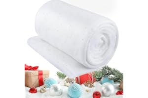 ILMFMY Kunstschnee Schneedecke/Schneematte 80×320 cm – weiße Schneewatte-Rolle, zuschneidbar & wiederverwendbar, Weihnachtliche Schneedekoration für Weihnachtsbaum, Krippe & Fensterbank