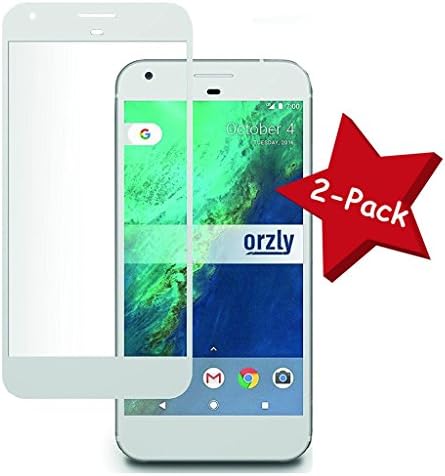 Funnytech@ [Pack-2] Tempered Glass Screen Protector for Google Pixel "Full Screen" White (Thickness 0,3 mm) HD Quality, Rounded Corners 2.5D, 9H High Shock Resistance I [GT991B] No Bubbles When Installing The Screen Protector