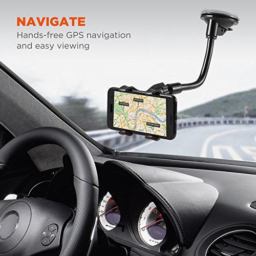 Supporto smartphone auto Ipow Supporto cellulare per auto con ventosa,universale porta 360Â° per Cruscotto Dashboard Parabrezza phone holder per iPhone 7 7 plus 6s Plus 6s 6 Plus 6 5s 5c 5 4s, Samsung Galaxy S8 S8 plus S7 Edge, Huawei P10 P10 lite P10 plus P9, Sony / Nexus / LG G5 / Huawei / HTC ecc
