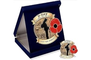 KMOCEPLY Limited Edition D-Day 80th Anniversary Commemorative Badge 80th Anniversary D-Day Badge D-Day Commemorative Badge Honour The Brave Heroes of History Unwavering Courage (1Pc B)