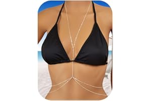 Yamobi Körperkette Gold Y Halskette, Singola Collana e Doppio Strato Cintura Catena Accessori per il Corpo Estate Pancia Vita Catenina Gioielli per Donne e Ragazze