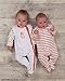 The Essential One - 2 Pack Baby Unisex Star Sleepsuits Babygrows - Orange Beige - 0-3 Months - ESS140