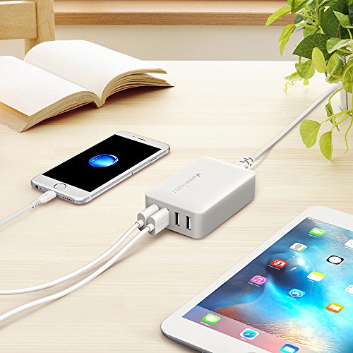 RAVPower QC 3.0 40W 4-Port USB Ladegerät Schnelle Ladefunktion Quick Charge Ladestation Lade Adapter für Samsung Galaxy S6 / Sony Xperia Z5 Z4 Z3 / HTC / LG / Sharp Aquos usw. weiß - 6