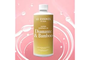Le Essenze di Elda Wäscheparfüm | Moschus & Bambus | 500ml, Hochkonzentriert | Bis zu 100 WL | Weichspüler Zugabe oder Ersatz | 14 Verschiedene Düfte | Diamante & Bamboo