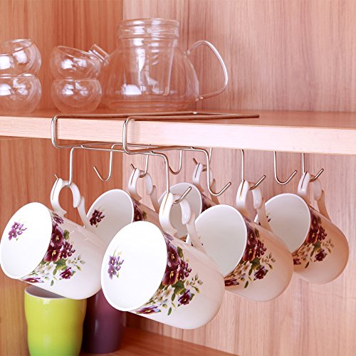Edelstahl-Tassenhalter-Schrankeinsatz-fr-10-Tassen-Kchenschrank-Organizer-Kchenhelfer-Tasse-Halterung-Aufbewahrung