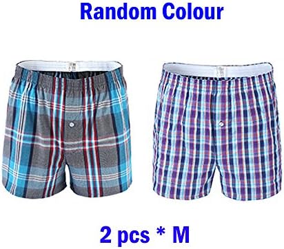 JI XING GUO 2-6 Pcs Mens Plaid Boxer Shorts Beach Short New Underwear Brief (2pcs-M)