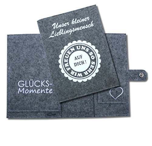 Mutterpasshülle "Unser kleiner Lieblingsmensch" aus Wollfilz