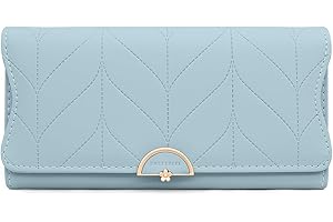 GOUNNU Geldbörse Damen im Langformat, Portemonnaie Gross für Frauen PU Leder mit 9 Kartenfächern Lang Portmonee Damen Geldbeutel groß mit Reißverschluss Münzfach und Vielen Fächern (A-blau)