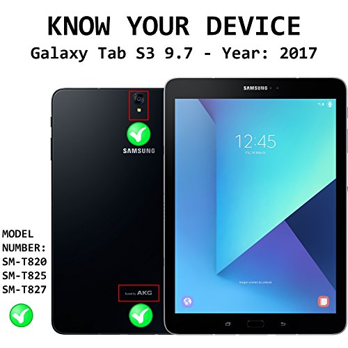 Forefront Cases® Samsung Galaxy Tab S3 9.7 SM-T820 Leder Hülle Schutzhülle Tasche Smart Case Cover Stand – Rundum-Geräteschutz und intelligente Auto Schlaf / Wach Funktion inkl. Eingabestift und Displayschutz - 4