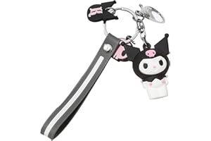 BEE&FLOWER Kuromi Llavero Decorativo Kawaii Llavero Lindo Anime Llavero Niña Mochila Escolar Llavero Llavero Regalo para Niños