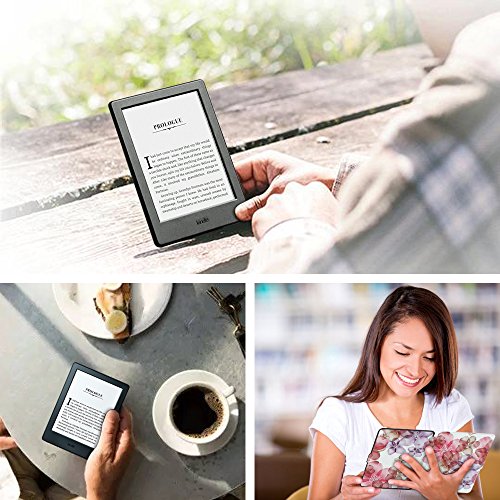 Fintie Hülle für Kindle 8 Generation – Die dünnste und leichteste Schutzhülle Tasche mit auto Sleep / Wake für Kindle eReader (6 Zoll) Touchscreen ohne Spiegeleffekte, (8. Generation – 2016 Modell), Traumblüten - 7