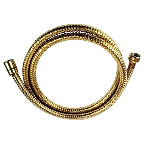 Nostalgie Retro Handbrause / Brause / Brausekopf / Duschkopf mit Brauseschlauch – aus Messing mit gold Oberfläche - 3