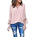 Produktbild Resplend Frauen V-Ausschnitt T-Shirt Bluse Bandage Elegant Langarm Pullover Chiffon Langarmshirts
