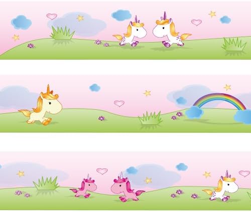 Wandkings border "Sweet unicorns" Length: 450 cm, self-adhesive, for children's rooms