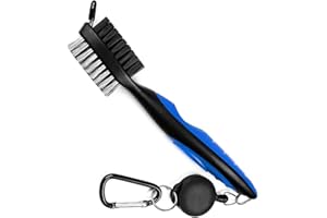 BettGolf Golf Club Brush and Groove Cleaner Brush Brushes in 3 For Golf Shoes/Golf Club/Golf/Golf Groove,2 Ft Retractable Zip-line Aluminum Carabiner