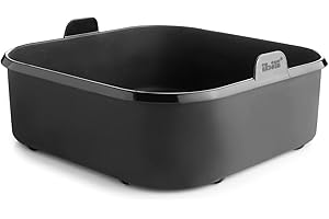 IBILI - Recipiente Cuadrado para Freidora de Aire - 21,5 x 20 x 7 cm - Fabricado en Silicona platino 100%