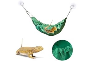 FineInno Reptology Lizard Hammock with Suction Cups Bearded Dragon Tank Accessories Reptile Lounger for Chameleon, Snakes, Lguana Reptiles, Geckos, Hamster