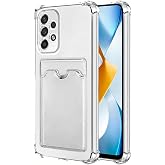 Coverzone Samsung Galaxy A33 İle Uyumlu Y&uuml;ksek Kalite Darbe Emici K&ouml;şe Korumalı Antişok Kart Hazneli Kartlıklı Şeffaf Telefon