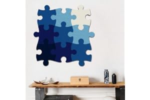 BESER LEE Memo Bulletin Board for Walls, 9 pcs Felt Cork Board Tiles Wall Stickers, Jigsaw Puzzle Shape Push Pin Eva Boards Self Adhesive to Keep Photos Display Board Pads Pictures Poster Goals Notes Decorative