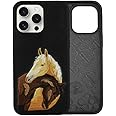 Santa Barbara Polo & Racquet Club case for iPhone 15 Pro Max, Horse Embroidery Designed, Isidore series Shockproof Protective Phone Case (Black)