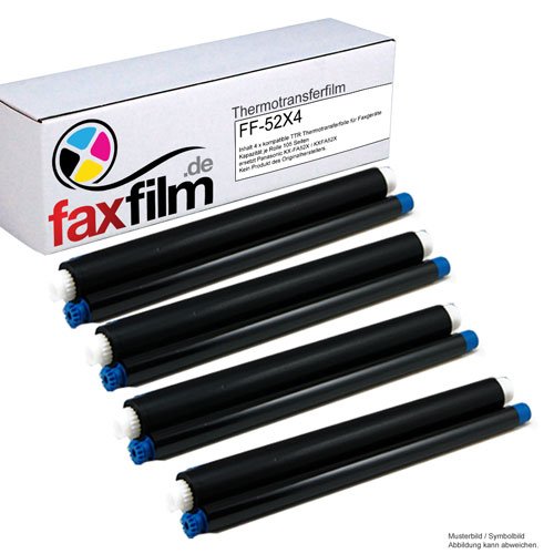 FAXFILM 4 x kompatibler TTR ersetzt Panasonic KX-FA52X KX-FC225 KX-FC226 KX-FC255 KX-FC258 KX-FP205 KX-FP207 KX-FP215 GS / KX FC 226 255 258