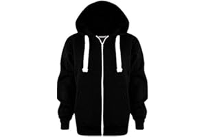 H&F Girls Girl Boys Kids Unisex Plain Zip Up Full Sleeve 2 Pocket Fleece Hoodie Cardigan Top Size 2 3 4 5 6 7 8 9 10 11 12 13 Year ** 15 Colors **