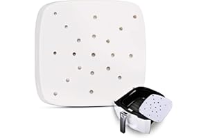 JIANGLIN Carta Forno per Friggitrice ad Aria,150 PCS 19.5CM Carta Pergamena Perforata per Vapore per Friggitrice ad Aria,Antiaderenti Carta Pergamena da Forno per Cottura a Vapore Friggitrici,Facile da Pulire