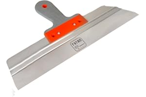 PROPER TOOLS Stainless Steel Taping Knife 350mm / 60mm. Plastering Spatula 14", Soft Grip Handle (2022)