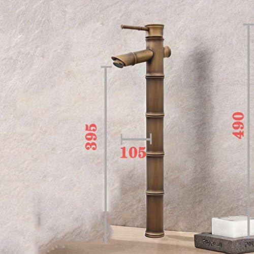 GQSS Hotel Restaurant Faucet, Waterfall Single Hole Pure Copper Faucet, Bamboo Raised Basin Hot And Cold Faucet ( Color : Retro 05 )