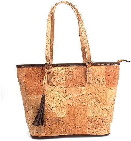 Natural cork with Brown tassel women handbag Original Totes casual handbags vegan