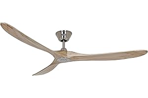 CasaFan | Deckenventilator ECO GENUINO | Rotorblatt-Ø 1800 mm | Chrom/Natur