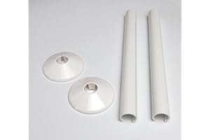 White Radiator Pipe Covers Greenedhouse SnapFit 2 Pack 200mm Long 15mm Pipe Central Heating Clip On Covers Snappit