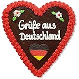 Größe: ca. 21x21cm Lebkuchenherz - 21cm - Grüße aus Deutschland