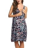 HOTOUCH Damen Umstandskleid Brautkleid Mutterschafts Kleid Umstands Schwangerschafts Kleid Ärmellos Rundhals Sommer Kleid - 3