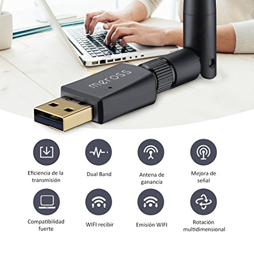 Adaptador Antena WIFI USB de Largo Alcance 600Mbps de Victsing  wifi Adaptador Inal  mbrico Dual Band  5GHz 433Mbps   2 4GHz 150Mbps  Con Antena 5dBi Dongle Wifi mini Receptor para Windows XP Vista 7 8 8 1 10 MAC OS Linux