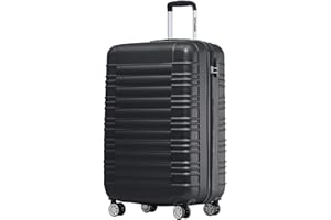 TRVLMORE Koffer & Trolleys - Handgepäck Koffer - Reisekoffer Mit Rollen - Handgepäck Trolley 55x40x20, Hartschalenkoffer Klein, Koffer Handgepäck 55x40x20 Leicht, Trolley Handgepäck, Suitcase, Schwarz