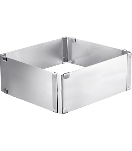 WOOWAIR Bakframe rechthoekig verstelbaar - 8 cm hoge roestvrij stalen taartvorm vierkant - bakframe - verstelbare grootte 23,5-53 x 17,5-33 cm - routineerd cakebakken en taartlagen