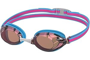Speedo Unisex Kids Vanquisher 3.0 Mirrored Goggles, Swim, Enhanced Vision Goggles (pack of 1)