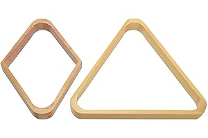 Yius 2pcs Wooden Billiard Ball Rack, Pool Table 15-Ball Triangle Ball Rack 9-Ball Diamond Ball Rack, Durable Billiard Sports Supplies Accessories for Club (Wood Color), free size
