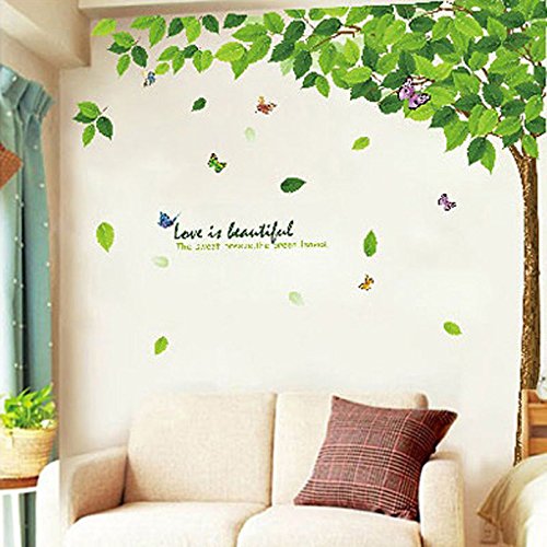 Merssavo 1Pcs Wandsticker Baum Kunst Vinyl Zitat DIY Blume Wandtattoo Aufkleber - 3