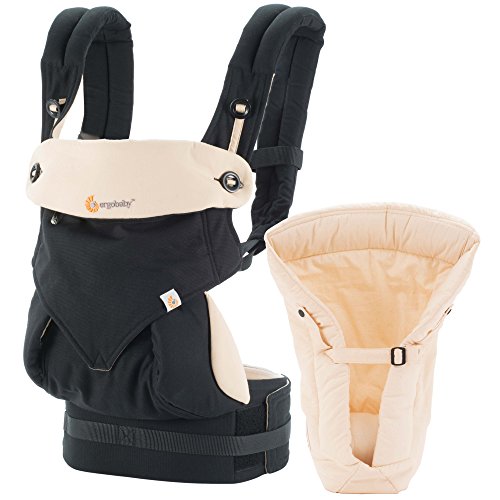Ergobaby Four Position 360 Bundle of Joy Baby Carrier with Infant Insert (Black/Caramel)