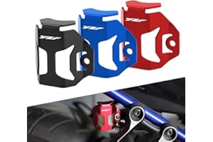 N/A GENERIC Rear Brake Pump Reservoir Protector For YAMAHA YZF R1 R6 R7 R25 R3 R15 V2 V3 Motorcycle Fluid Tank Oil Cup Guard Cover Net 1 Piece (Black)