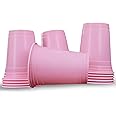 50 Pink Plastic Party Cups | Pack of 50 16oz Disposable Drinking Cups | Hen Night | Birthday | American Ping Pong Party Cups