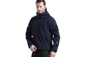 FREE SOLDIER Homme Veste Polaire Veste Militaire Tactique Veste de Ski Imperméable d'hiver Manteau Coupe-Vent extérieur Softshell avec Capuche