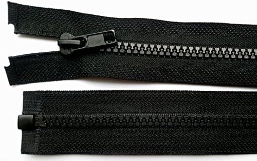 No5 BLACK PLASTIC CHUNKY ZIP OPEN ENDED Sizes 20 22 24 26 28 29 30 32 34 36 Inch (32 Inch / 81 cm …)