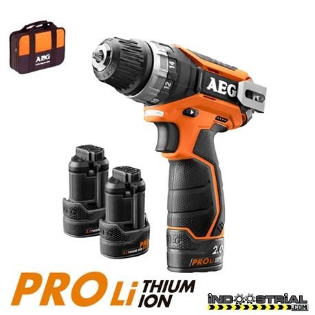 AEG BSS12 C li-202b taladro. atornillador-litio-batterie 12 V 2,0 ah-bat-2 Geschwindigkeiten 2